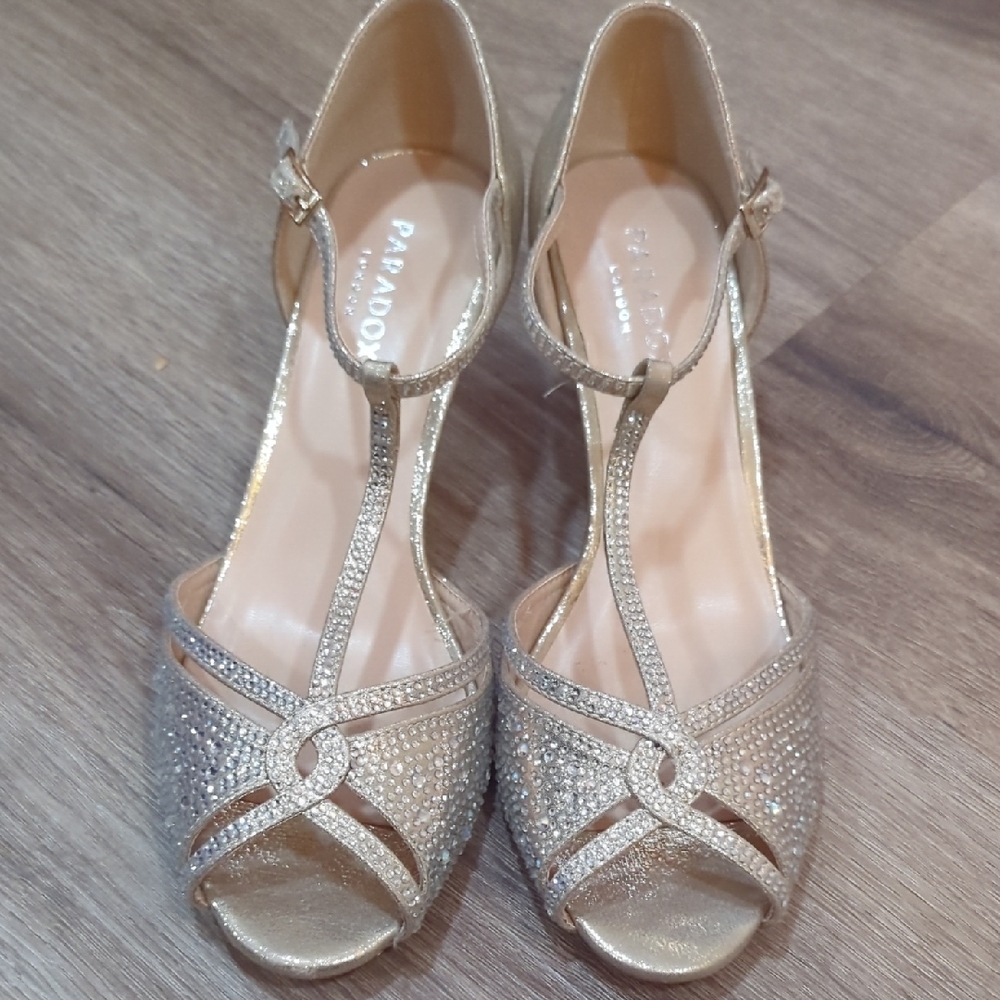Champagne Colored Embellished Heels
